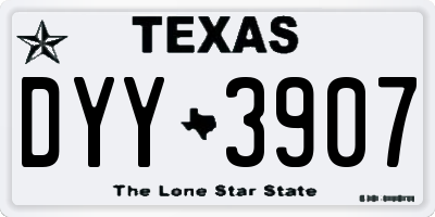 TX license plate DYY3907