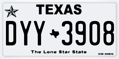 TX license plate DYY3908