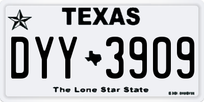 TX license plate DYY3909