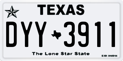 TX license plate DYY3911