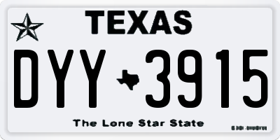 TX license plate DYY3915