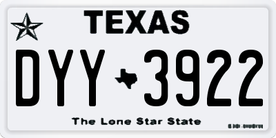 TX license plate DYY3922