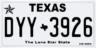 TX license plate DYY3926