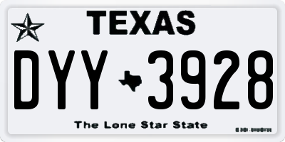 TX license plate DYY3928