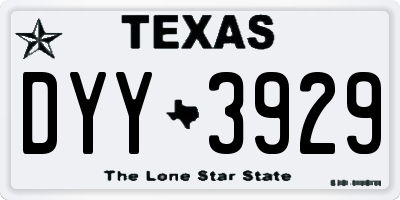 TX license plate DYY3929
