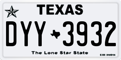 TX license plate DYY3932
