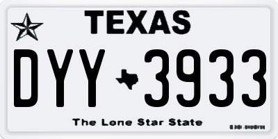 TX license plate DYY3933