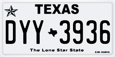 TX license plate DYY3936