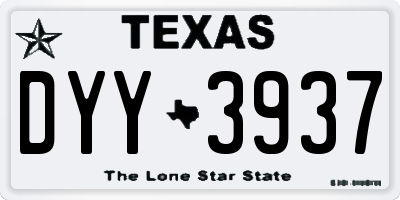 TX license plate DYY3937
