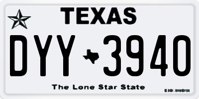 TX license plate DYY3940