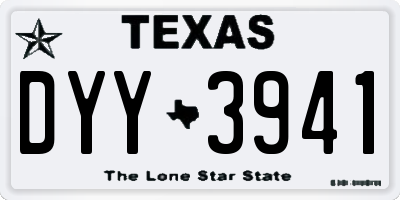 TX license plate DYY3941