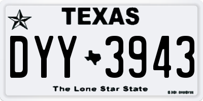 TX license plate DYY3943