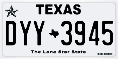 TX license plate DYY3945