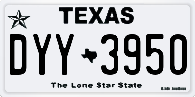 TX license plate DYY3950