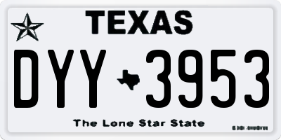 TX license plate DYY3953