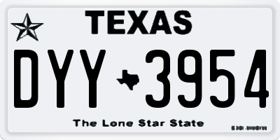 TX license plate DYY3954