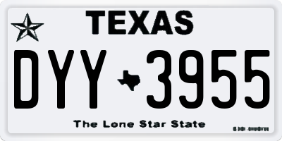 TX license plate DYY3955