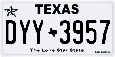TX license plate DYY3957