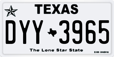 TX license plate DYY3965