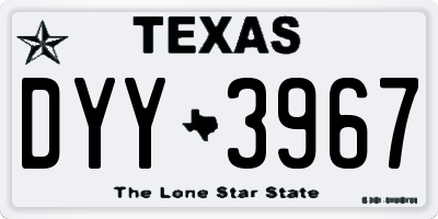 TX license plate DYY3967