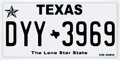 TX license plate DYY3969