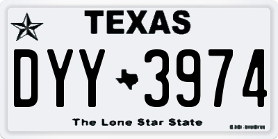 TX license plate DYY3974