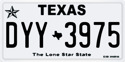 TX license plate DYY3975