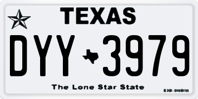TX license plate DYY3979