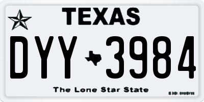 TX license plate DYY3984