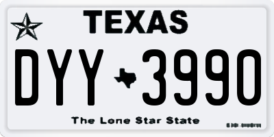 TX license plate DYY3990