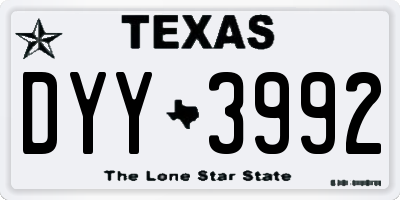 TX license plate DYY3992