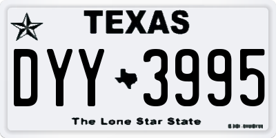 TX license plate DYY3995
