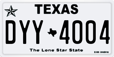 TX license plate DYY4004