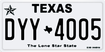 TX license plate DYY4005