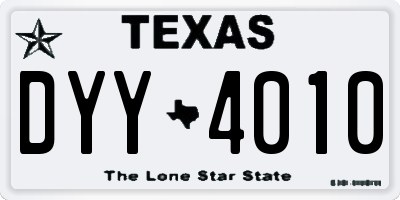 TX license plate DYY4010