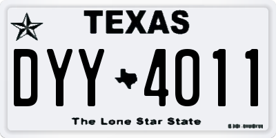 TX license plate DYY4011