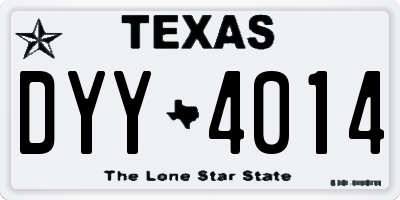 TX license plate DYY4014
