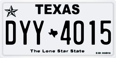 TX license plate DYY4015