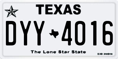 TX license plate DYY4016
