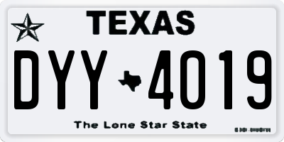 TX license plate DYY4019