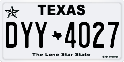 TX license plate DYY4027