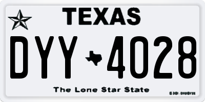 TX license plate DYY4028