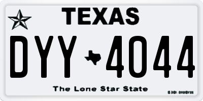 TX license plate DYY4044