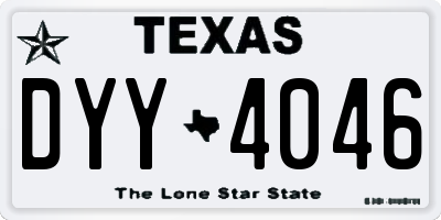 TX license plate DYY4046