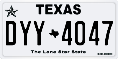 TX license plate DYY4047
