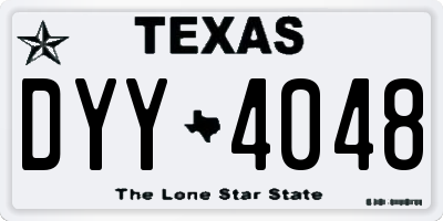 TX license plate DYY4048