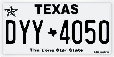 TX license plate DYY4050