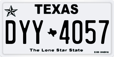 TX license plate DYY4057