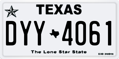 TX license plate DYY4061