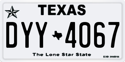 TX license plate DYY4067